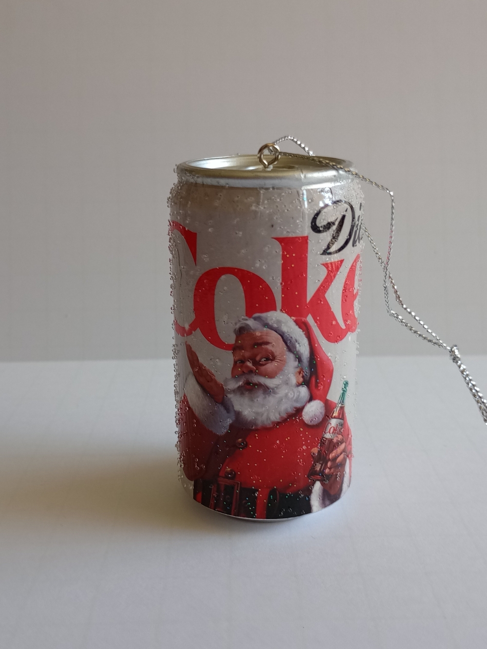 Diet Coke Santa Holiday Ornament - Silver & Red